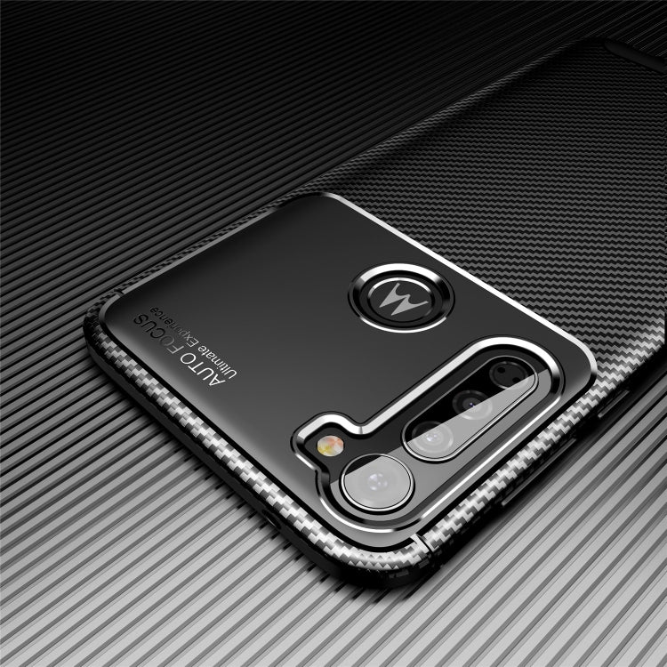 For MOTO G Stylus Carbon Fiber Texture Shockproof TPU Case(Brown)