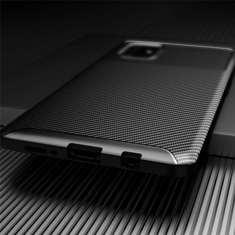 For Galaxy A71 5G Carbon Fiber Texture Shockproof TPU Case(Black)