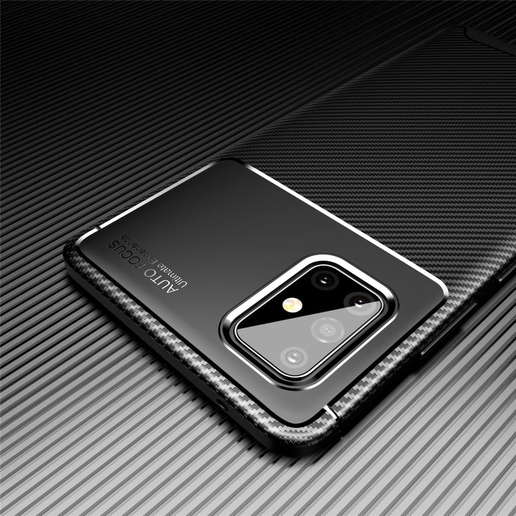 For Galaxy A71 5G Carbon Fiber Texture Shockproof TPU Case(Black)