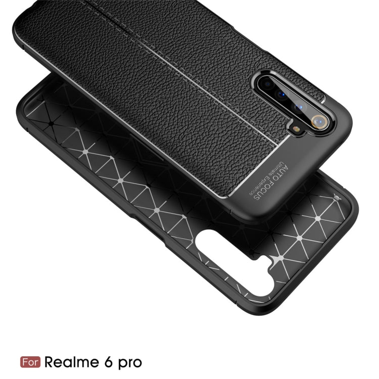 For OPPO Realme 6 Pro Litchi Texture TPU Shockproof Case(Black)