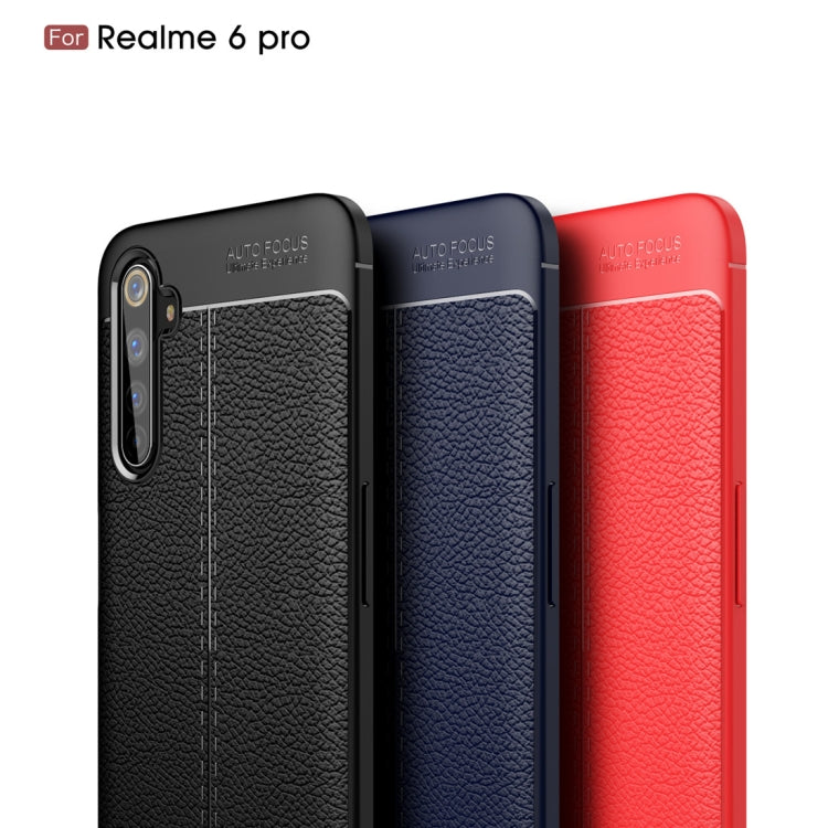 For OPPO Realme 6 Pro Litchi Texture TPU Shockproof Case(Black)