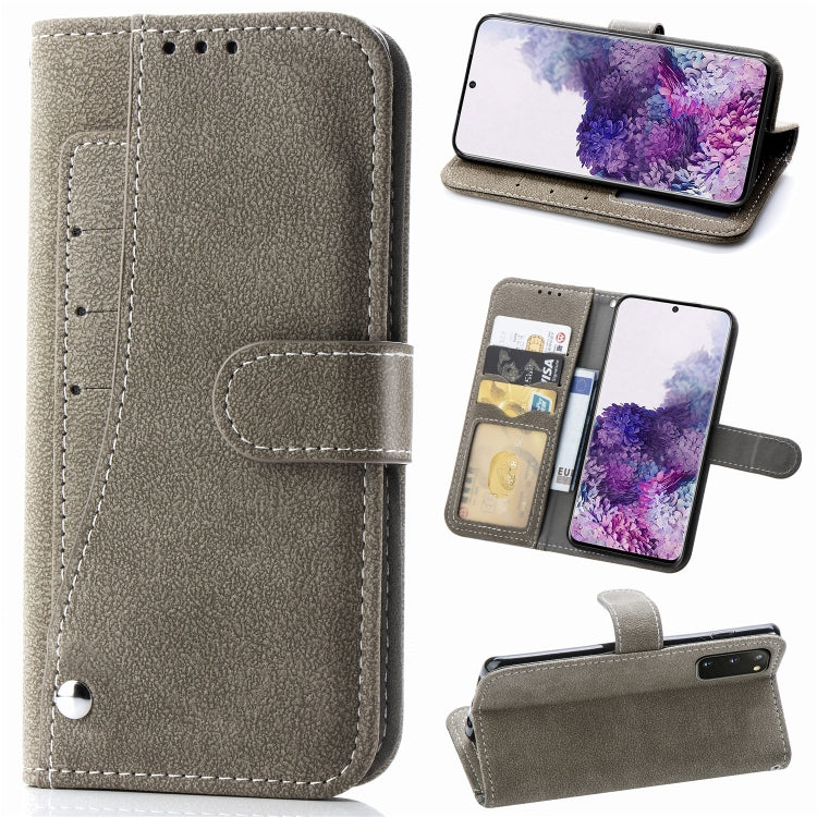 For Galaxy S20 Rotary Card Matte PU Leather Case with Card Slots & Photo Frame & Holder