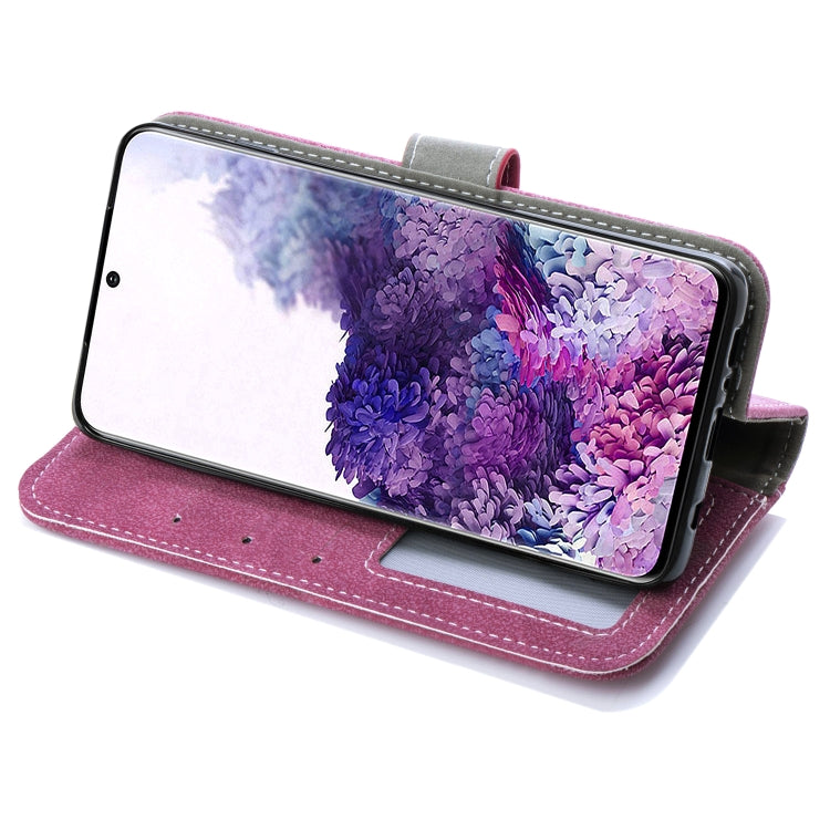 For Galaxy S20 Plus Rotary Card Matte PU Leather Case with Card Slots & Photo Frame & Holder