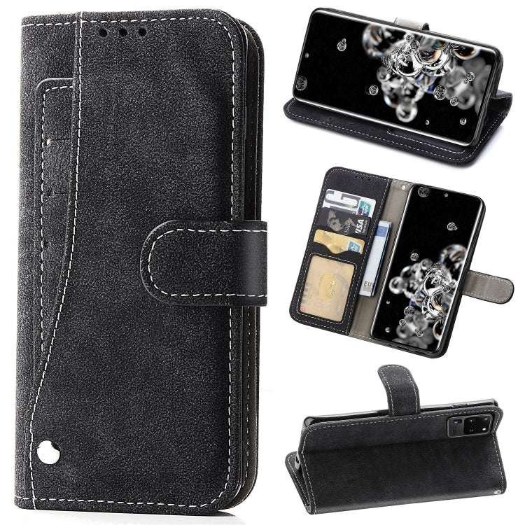 For Galaxy S20 Ultra Rotary Card Matte PU Leather Case with Card Slots & Photo Frame & Holder