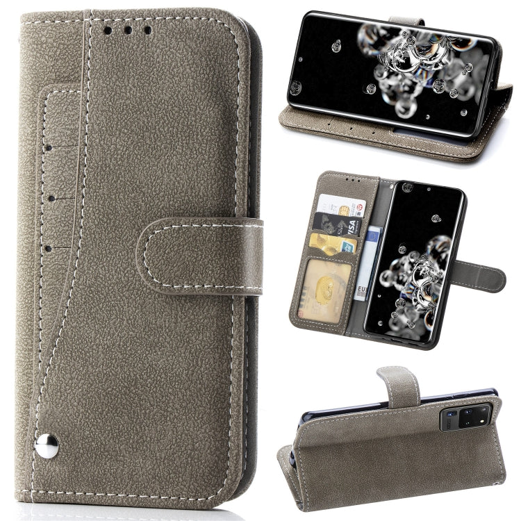 For Galaxy S20 Ultra Rotary Card Matte PU Leather Case with Card Slots & Photo Frame & Holder