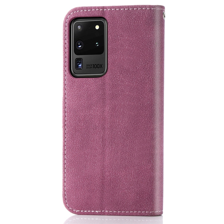 For Galaxy S20 Ultra Rotary Card Matte PU Leather Case with Card Slots & Photo Frame & Holder