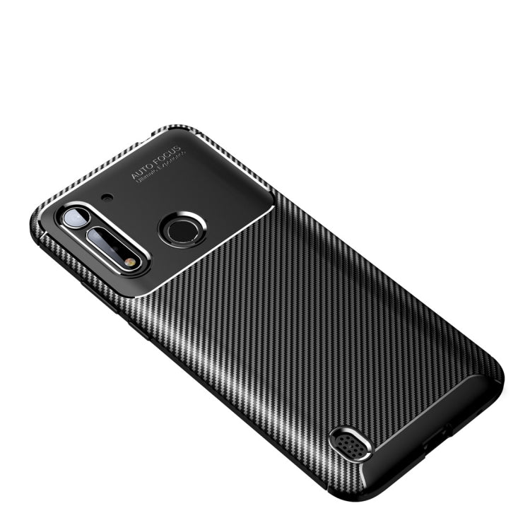 For Moto G8 Power Lite Carbon Fiber Texture Shockproof TPU Case