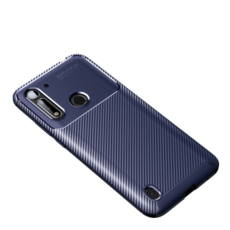 For Moto G8 Power Lite Carbon Fiber Texture Shockproof TPU Case