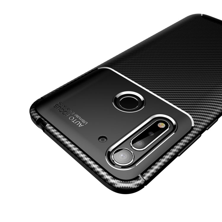 For Moto G8 Power Lite Carbon Fiber Texture Shockproof TPU Case