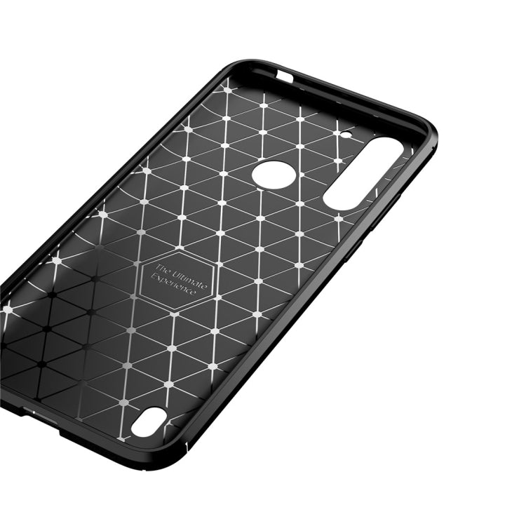 For Moto G8 Power Lite Carbon Fiber Texture Shockproof TPU Case