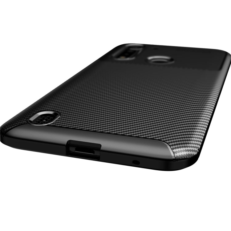 For Moto G8 Power Lite Carbon Fiber Texture Shockproof TPU Case