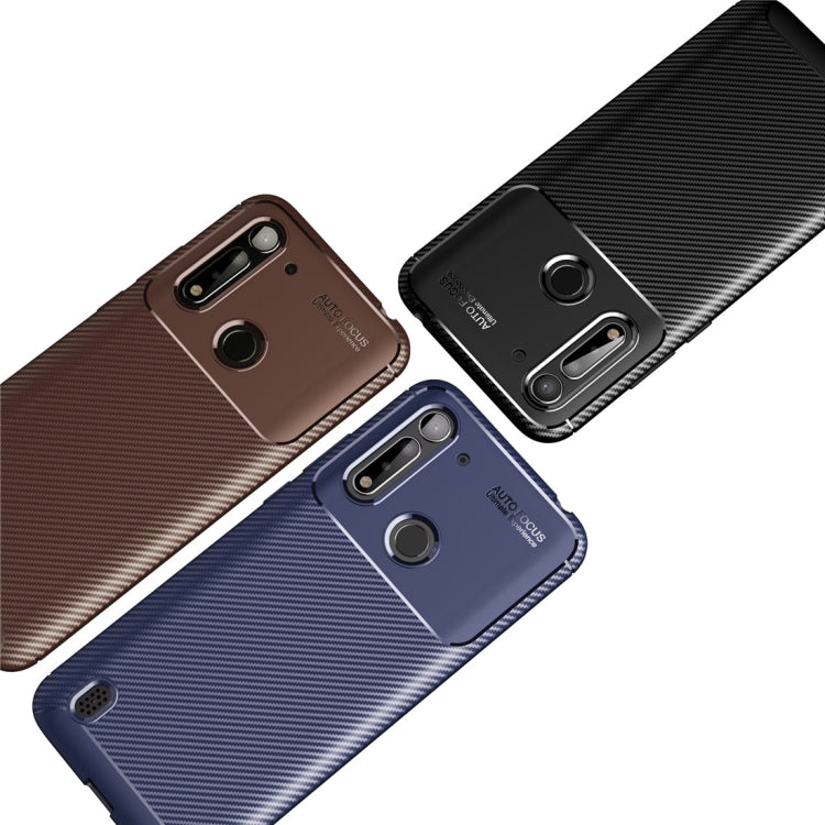 For Moto G8 Power Lite Carbon Fiber Texture Shockproof TPU Case