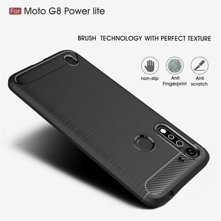 For Motorola Moto G8 Power Lite Brushed Texture Carbon Fiber TPU Case