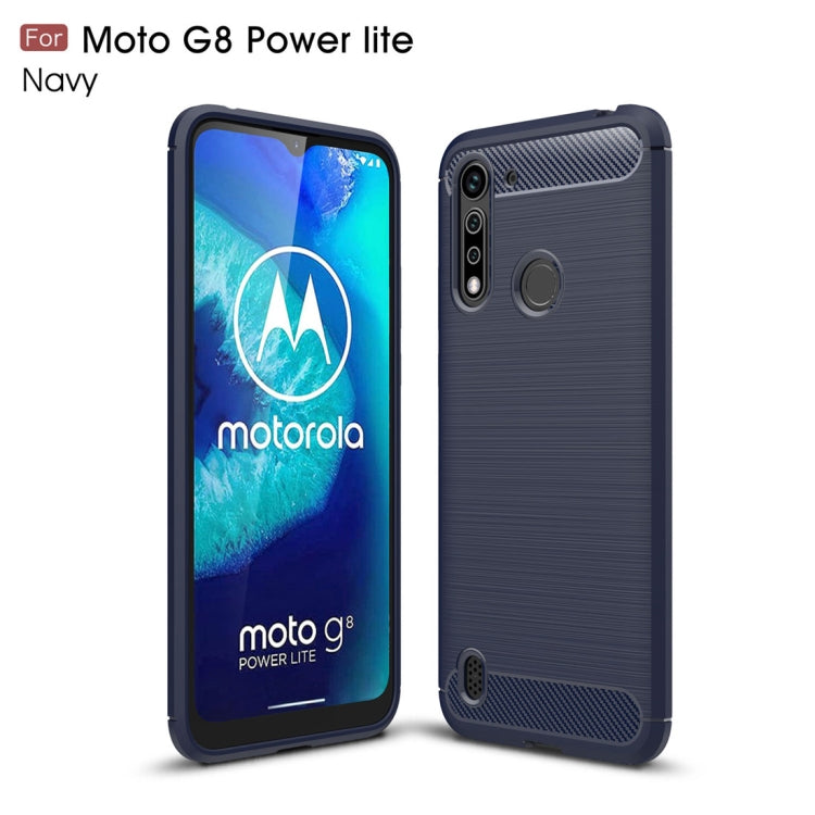 For Motorola Moto G8 Power Lite Brushed Texture Carbon Fiber TPU Case