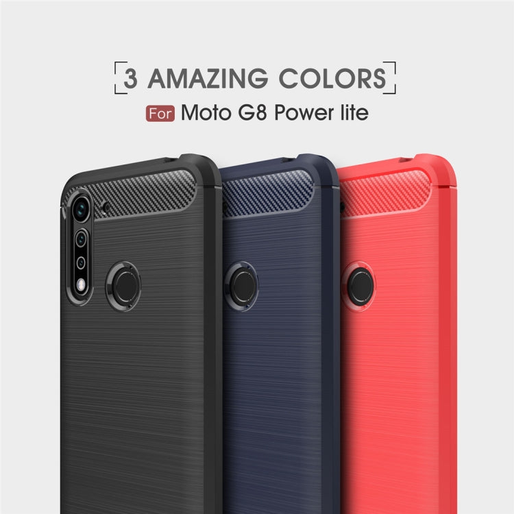 For Motorola Moto G8 Power Lite Brushed Texture Carbon Fiber TPU Case