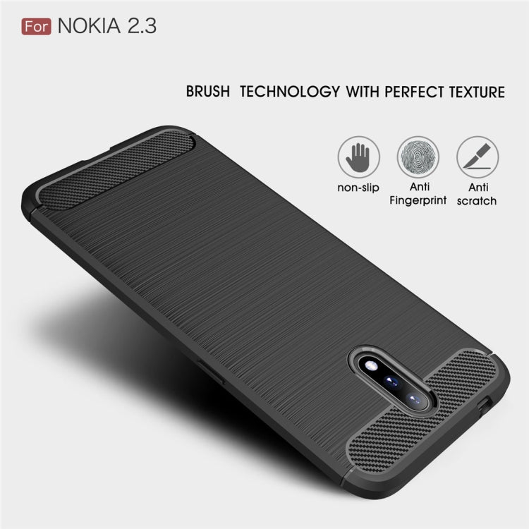 For Nokia 2.3 Brushed Texture Carbon Fiber TPU Case