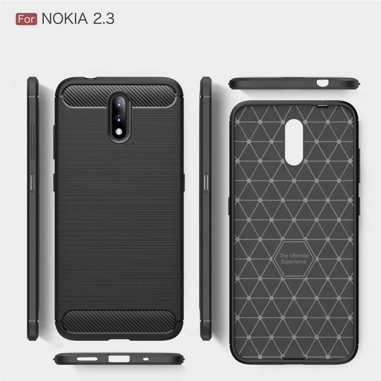 For Nokia 2.3 Brushed Texture Carbon Fiber TPU Case
