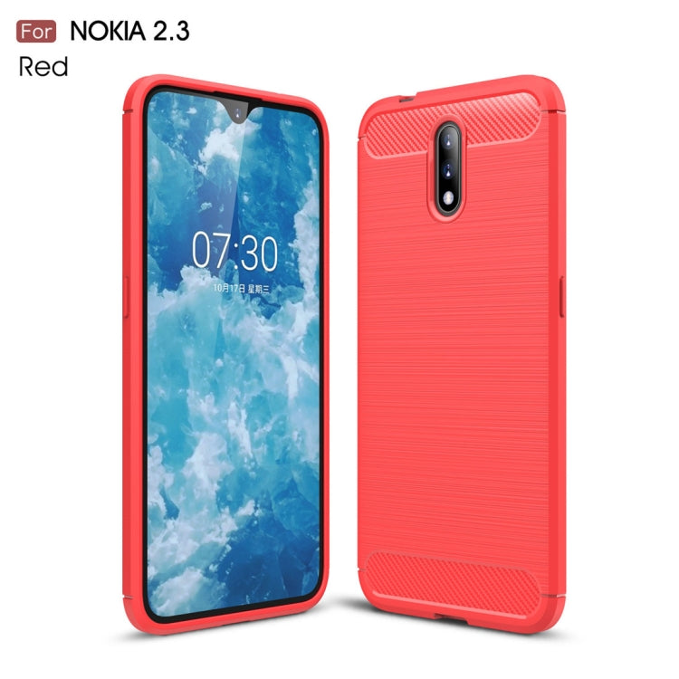 For Nokia 2.3 Brushed Texture Carbon Fiber TPU Case