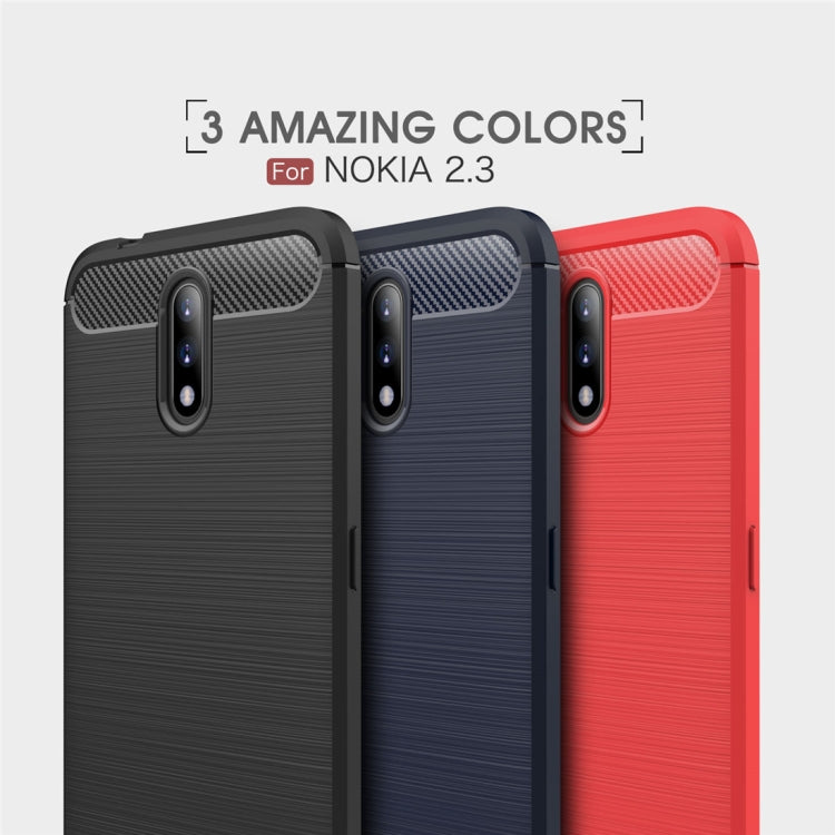 For Nokia 2.3 Brushed Texture Carbon Fiber TPU Case