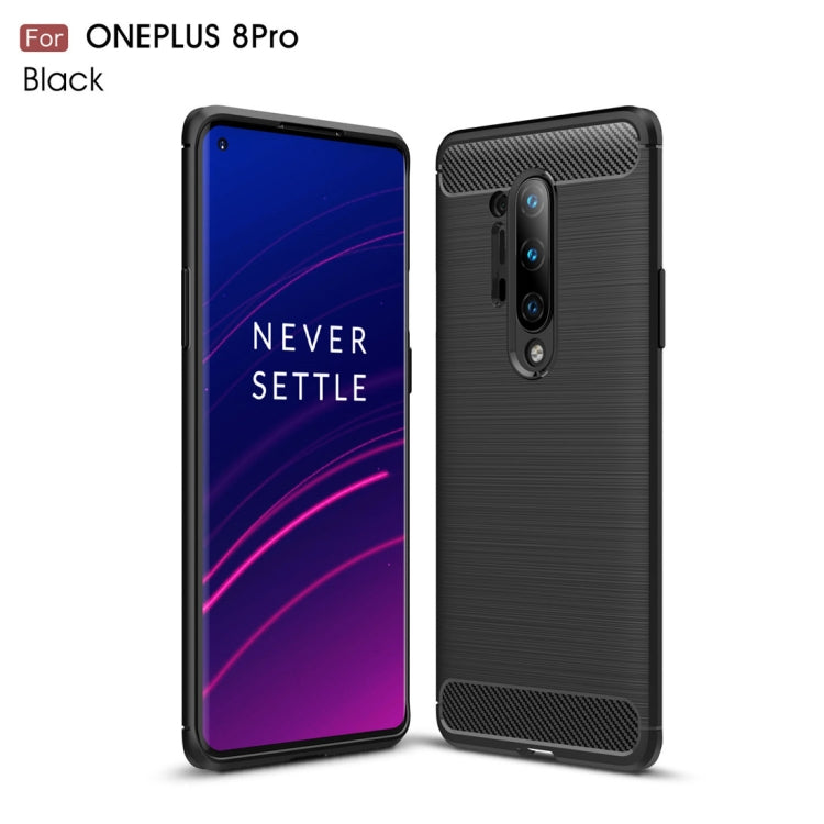 For OnePlus 8 Pro Brushed Texture Carbon Fiber TPU Case