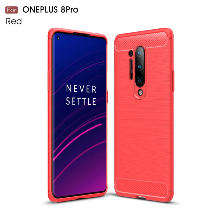 For OnePlus 8 Pro Brushed Texture Carbon Fiber TPU Case