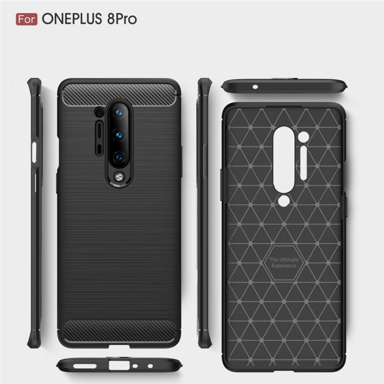 For OnePlus 8 Pro Brushed Texture Carbon Fiber TPU Case