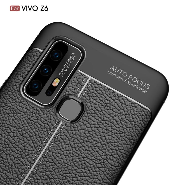 For Vivo Z6 Litchi Texture TPU Shockproof Case(Black)