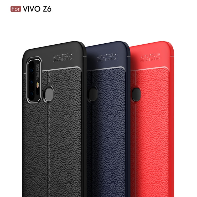 For Vivo Z6 Litchi Texture TPU Shockproof Case(Black)