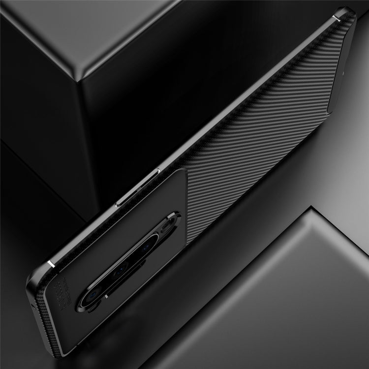 For OnePlus 8 Pro Carbon Fiber Texture Shockproof TPU Case(Black)