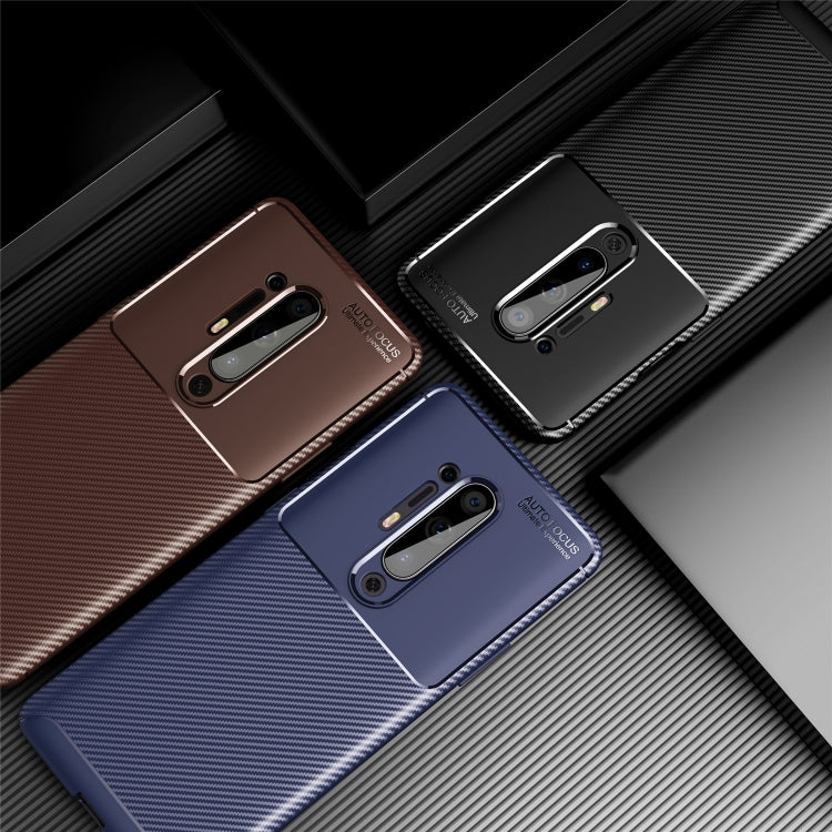 For OnePlus 8 Pro Carbon Fiber Texture Shockproof TPU Case(Black)