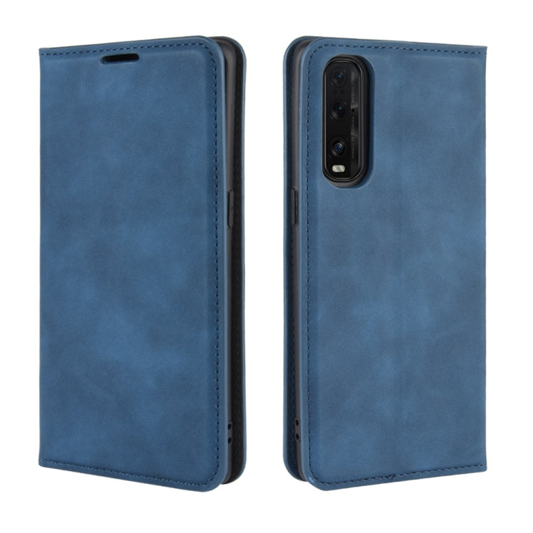 For Oppo Find X2 Retro-skin Business Magnetic Suction Leather Case with Holder & Card Slots & Wallet