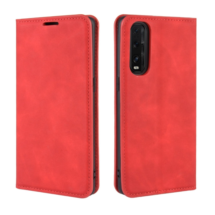 For Oppo Find X2 Retro-skin Business Magnetic Suction Leather Case with Holder & Card Slots & Wallet