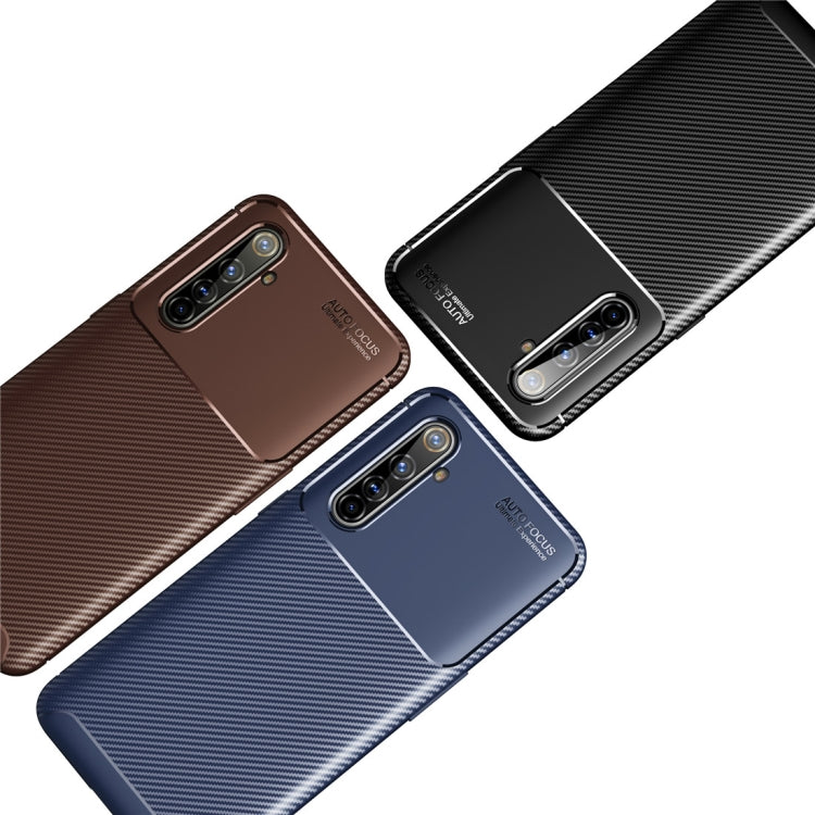 For OPPO Realme X50 Pro Carbon Fiber Texture Shockproof TPU Case(Brown)