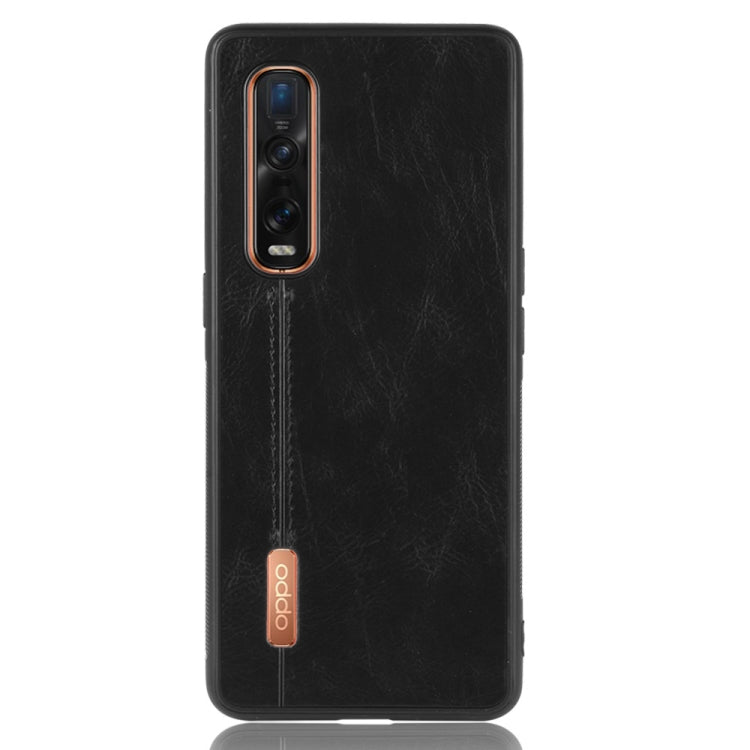 For Oppo Find X2 Pro Shockproof Sewing Cow Pattern Skin PC + PU + TPU Case