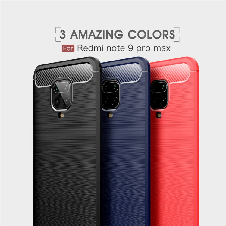 For Xiaomi Redmi Note 9 Pro Max / Note 9 Pro / Note 9S Brushed Texture Carbon Fiber TPU Case