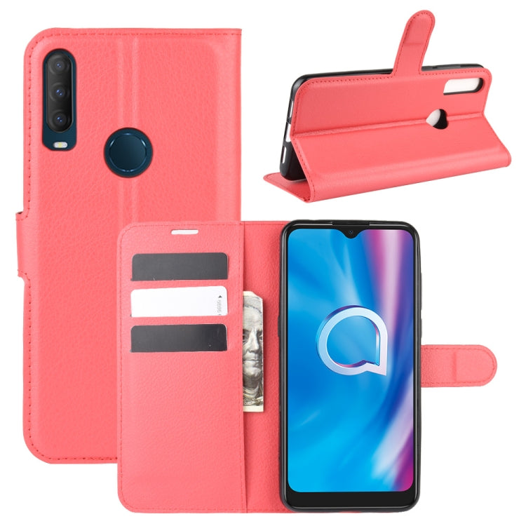 For alcatel 1S (2020) Litchi Texture Horizontal Flip Protective Case with Holder & Card Slots & Wallet
