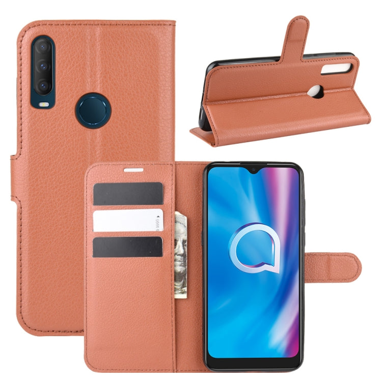 For alcatel 1S (2020) Litchi Texture Horizontal Flip Protective Case with Holder & Card Slots & Wallet