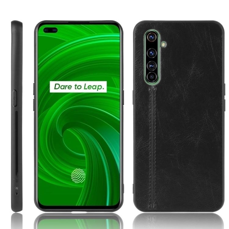 For Oppo Realme X50 Pro Shockproof Sewing Cow Pattern Skin PC + PU + TPU Case