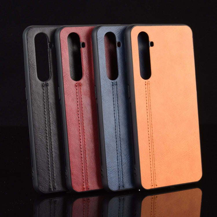 For Oppo Realme X50 Pro Shockproof Sewing Cow Pattern Skin PC + PU + TPU Case