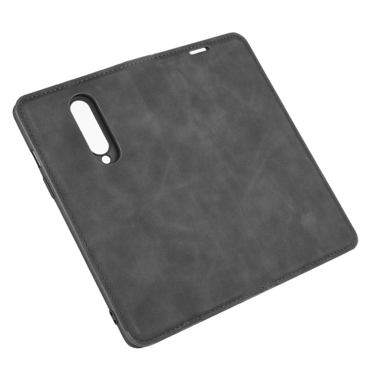 For OnePlus 8 Retro-skin Business Magnetic Suction Leather Case with Holder & Card Slots & Wallet