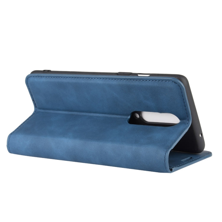 For OnePlus 8 Retro-skin Business Magnetic Suction Leather Case with Holder & Card Slots & Wallet