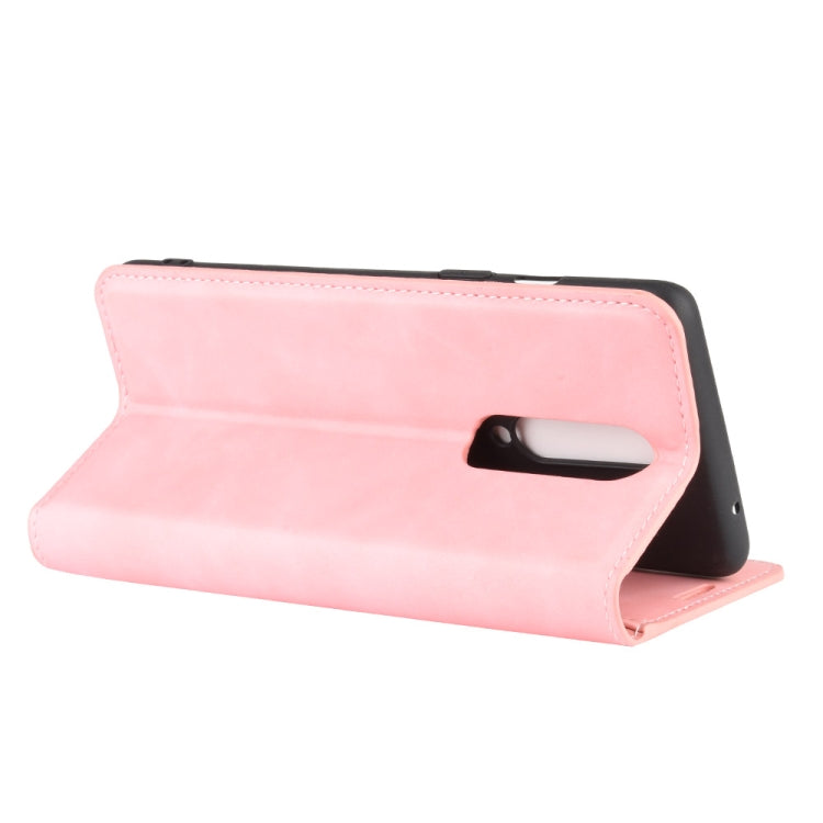 For OnePlus 8 Retro-skin Business Magnetic Suction Leather Case with Holder & Card Slots & Wallet