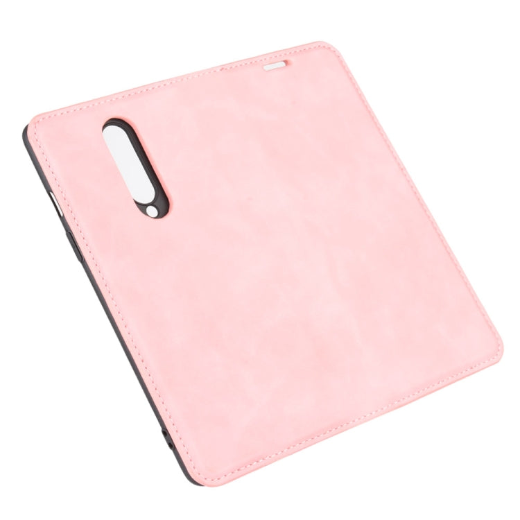 For OnePlus 8 Retro-skin Business Magnetic Suction Leather Case with Holder & Card Slots & Wallet