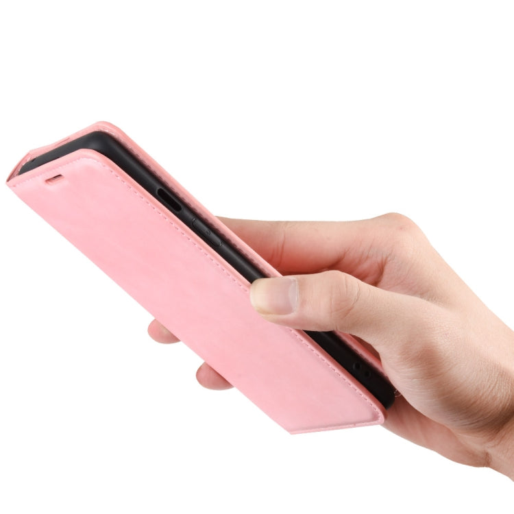 For OnePlus 8 Retro-skin Business Magnetic Suction Leather Case with Holder & Card Slots & Wallet