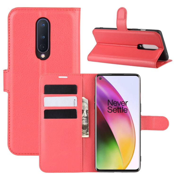 For OnePlus 8 Litchi Texture Horizontal Flip Protective Case with Holder & Card Slots & Wallet