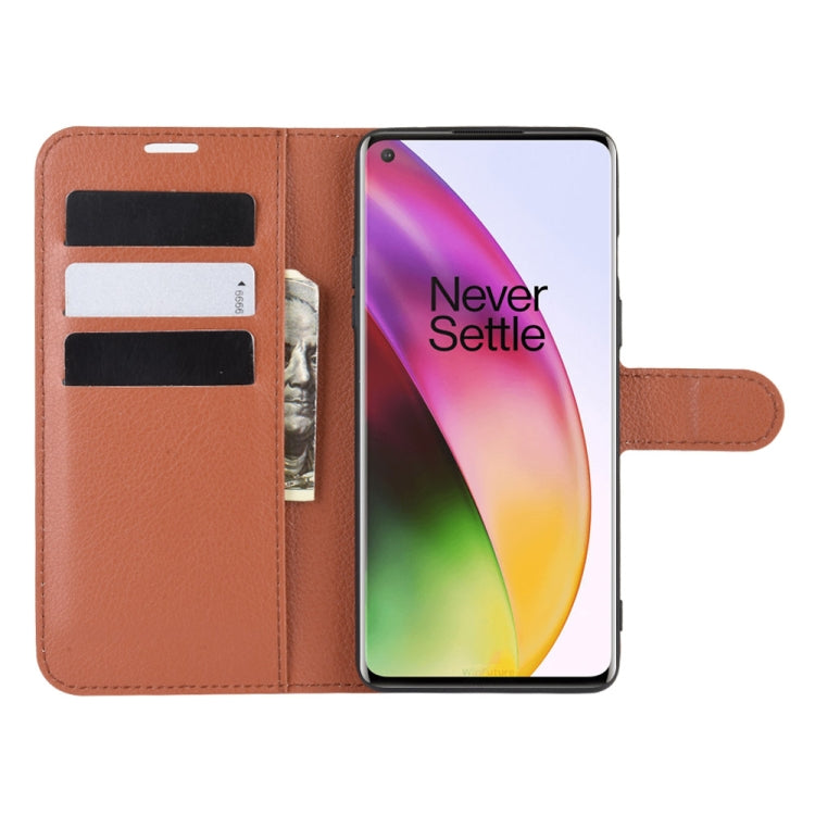For OnePlus 8 Litchi Texture Horizontal Flip Protective Case with Holder & Card Slots & Wallet