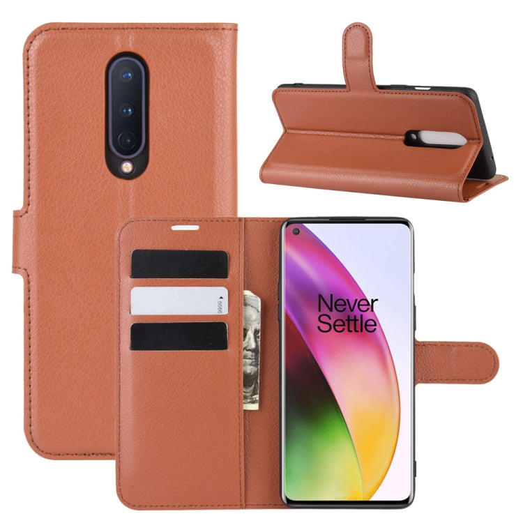 For OnePlus 8 Litchi Texture Horizontal Flip Protective Case with Holder & Card Slots & Wallet