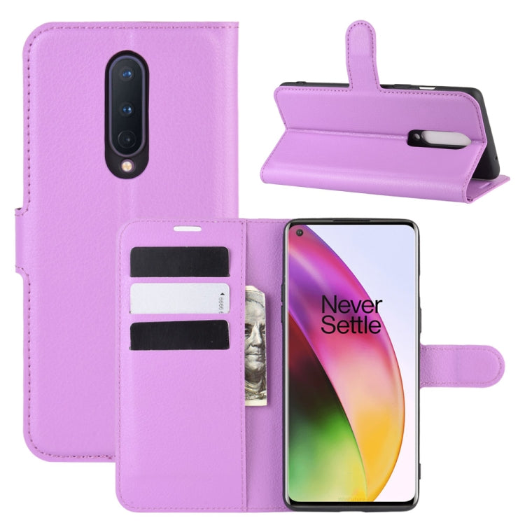 For OnePlus 8 Litchi Texture Horizontal Flip Protective Case with Holder & Card Slots & Wallet