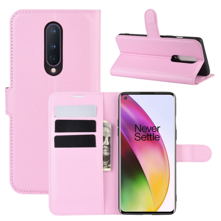 For OnePlus 8 Litchi Texture Horizontal Flip Protective Case with Holder & Card Slots & Wallet
