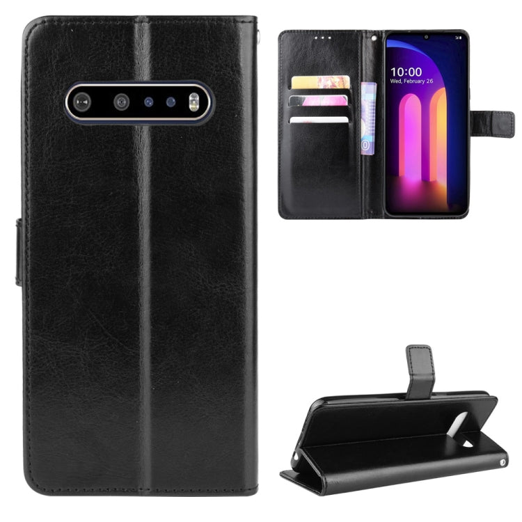 For LG V60 ThinQ 5G Retro Crazy Horse Texture Horizontal Flip Leather Case , with Holder & Card Slots & Photo Frame
